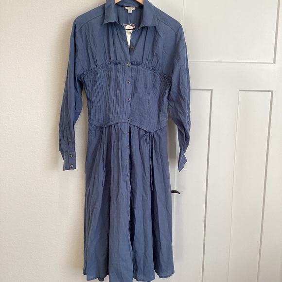 Pilcro Anthropologie Corset Midi Shirt Dress - Picture 5 of 12